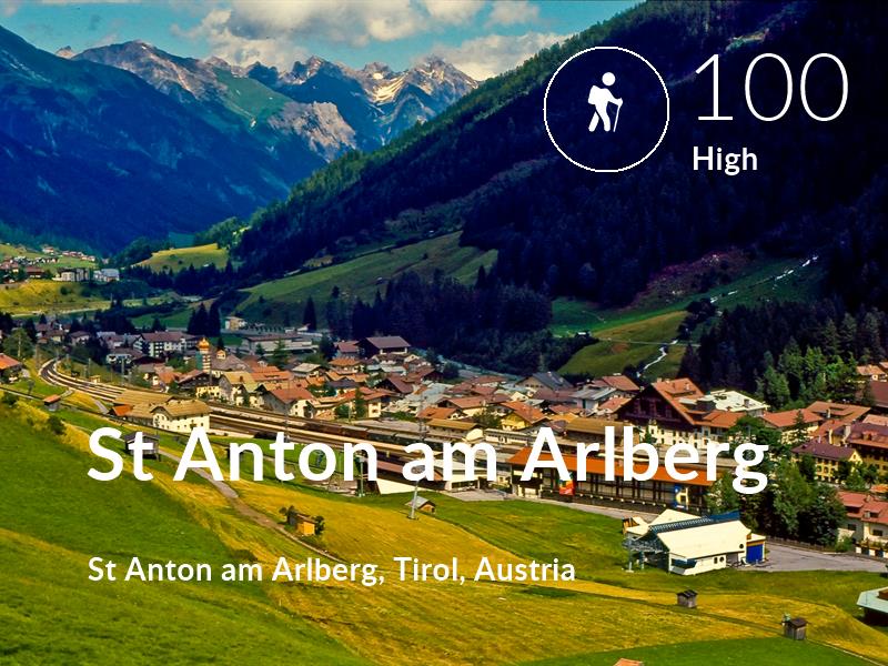 Hiking comfort level is 100 in St Anton am Arlberg