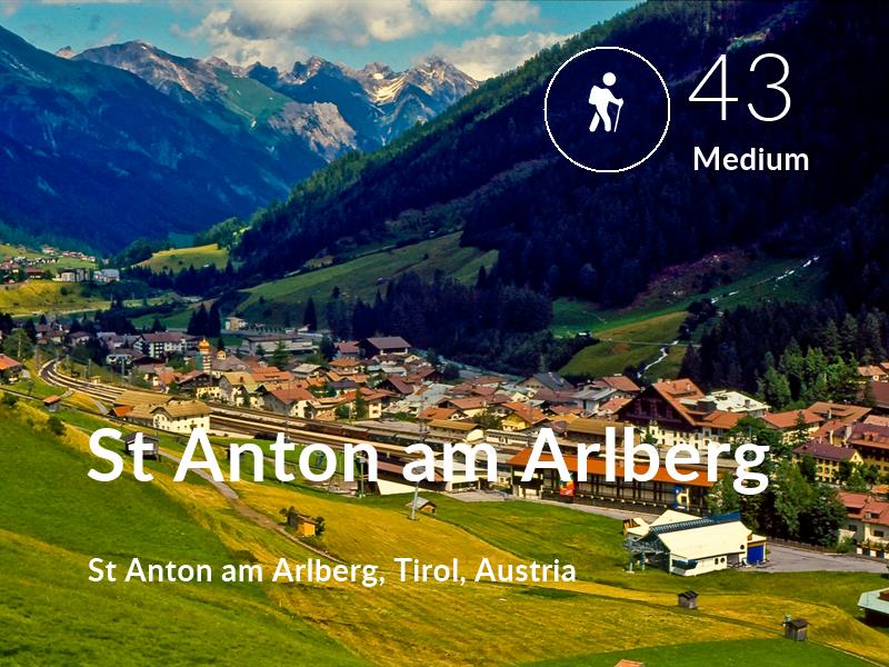 Hiking comfort level is 43 in St Anton am Arlberg