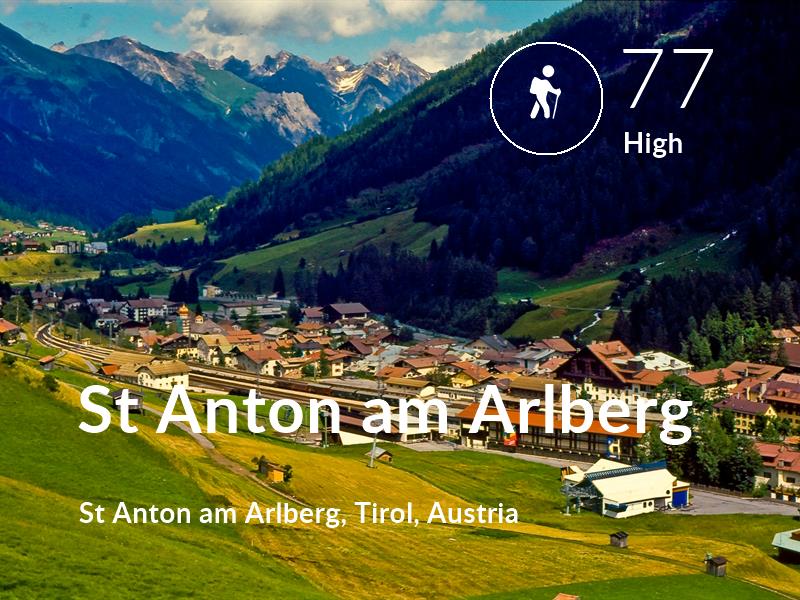 Hiking comfort level is 77 in St Anton am Arlberg