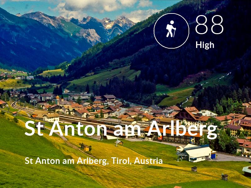 Hiking comfort level is 88 in St Anton am Arlberg