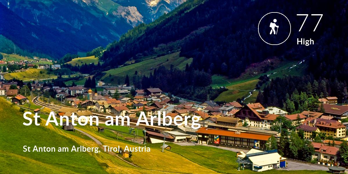 Hiking comfort level is 77 in St Anton am Arlberg