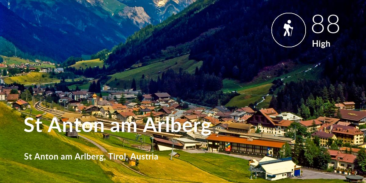 Hiking comfort level is 88 in St Anton am Arlberg