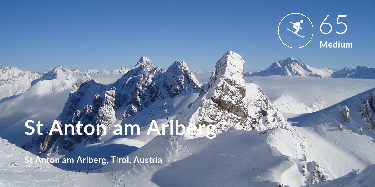 Skiing comfort level is 65 in St Anton am Arlberg