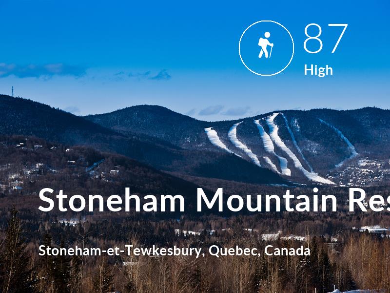Hiking comfort level is 87 in Stoneham Mountain Resort