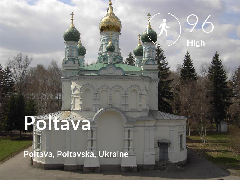 Walking comfort level is 96 in Poltava