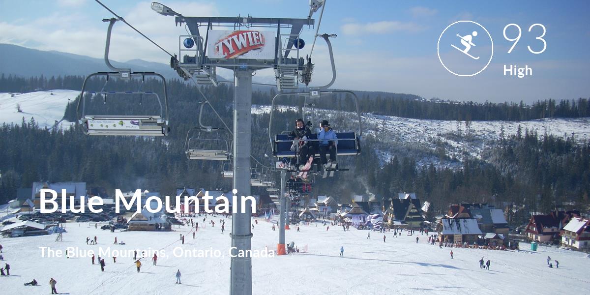 Skiing comfort level is 93 in Blue Mountain