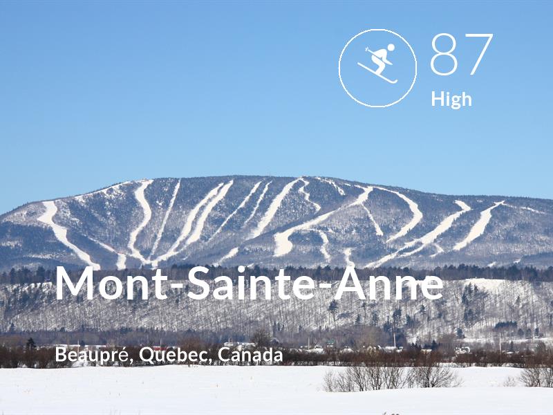 Skiing comfort level is 87 in Mont-Sainte-Anne