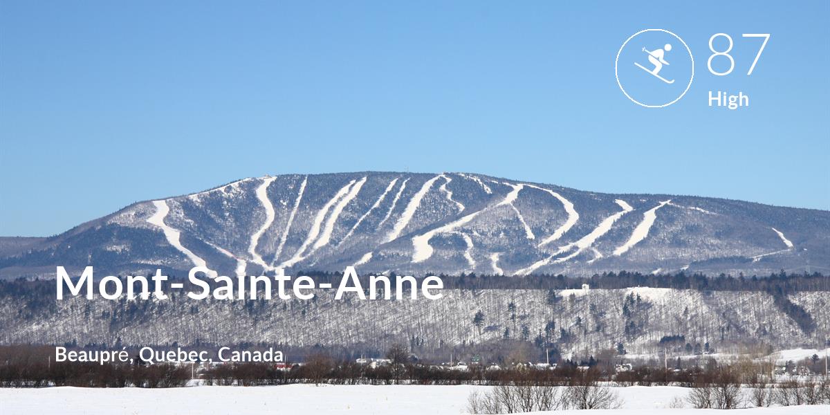 Skiing comfort level is 87 in Mont-Sainte-Anne