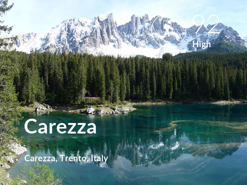 Hiking comfort level is 92 in Carezza