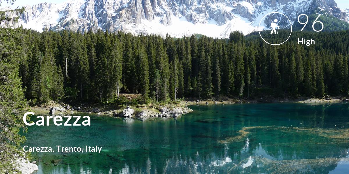 Hiking comfort level is 96 in Carezza