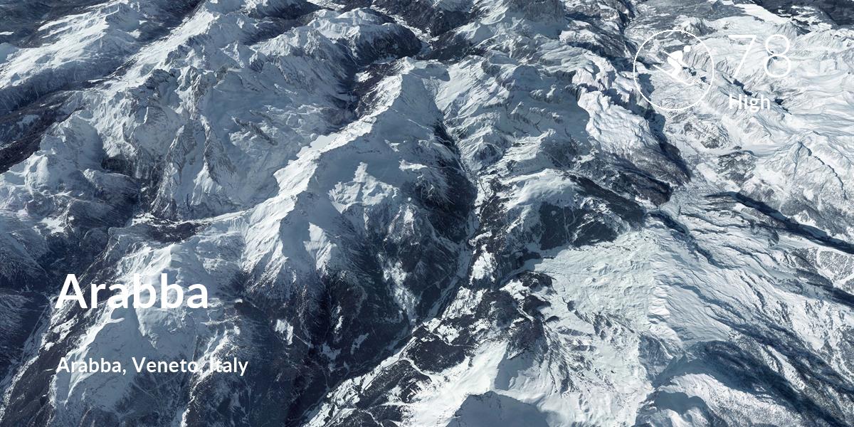 Skiing comfort level is 78 in Arabba