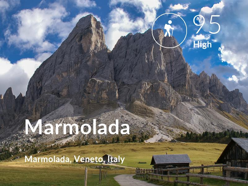 Hiking comfort level is 95 in Marmolada