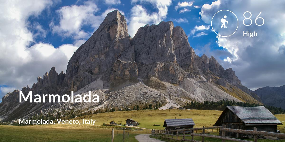 Hiking comfort level is 86 in Marmolada