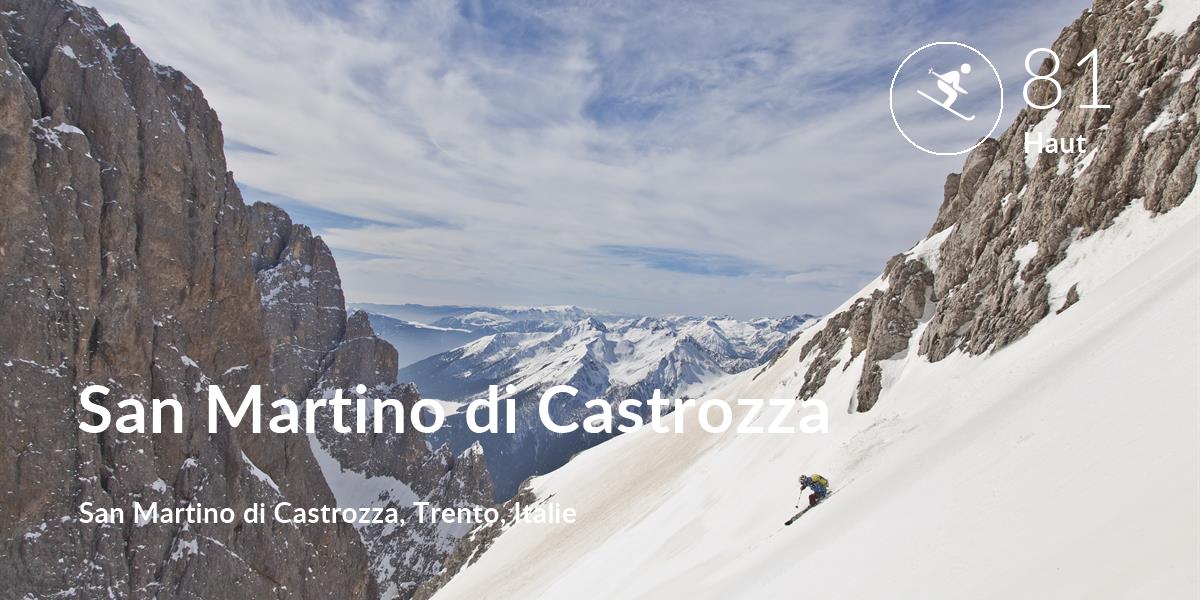 Ski comfort level is 81 in San Martino di Castrozza