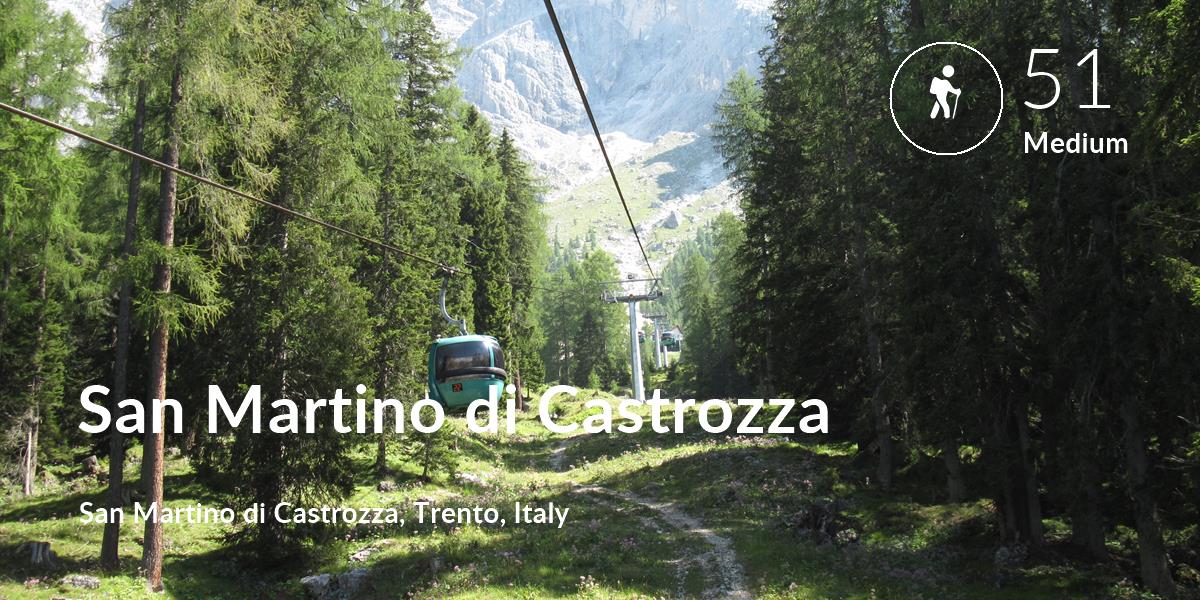 Hiking comfort level is 51 in San Martino di Castrozza