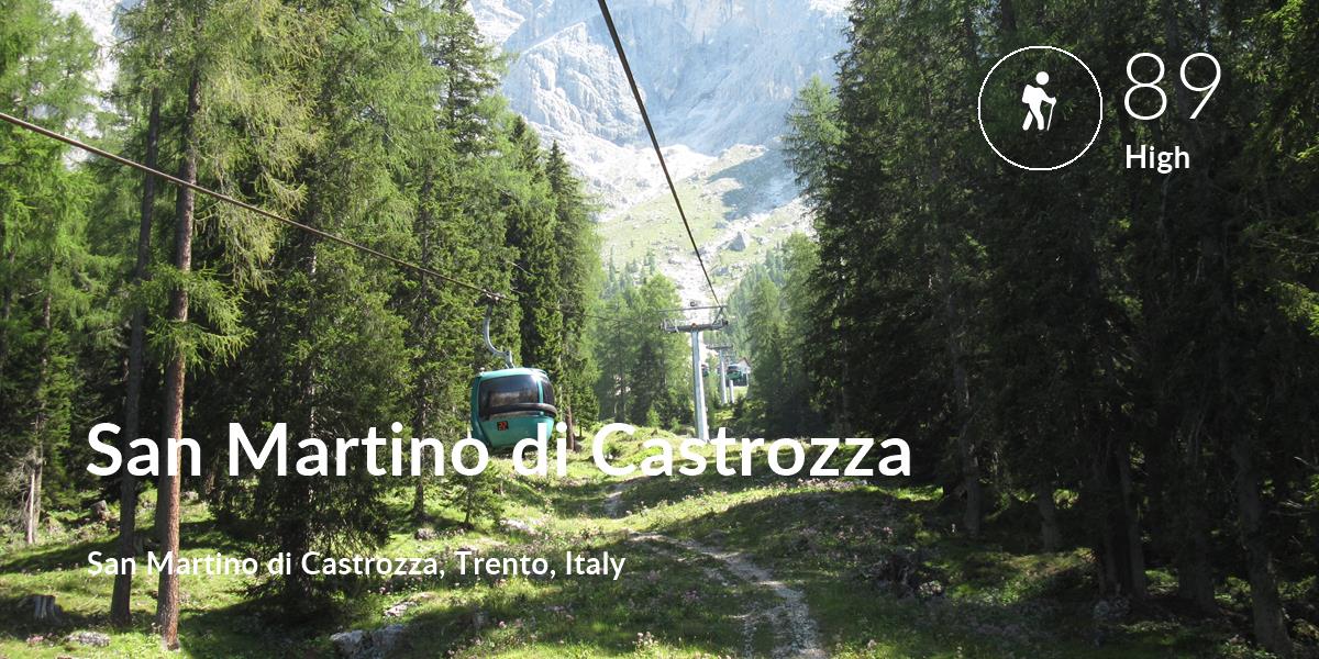 Hiking comfort level is 89 in San Martino di Castrozza
