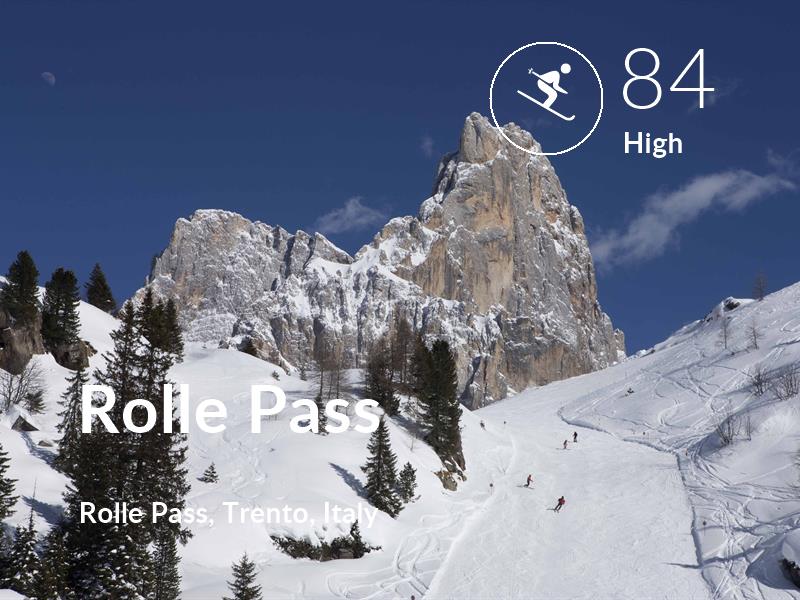 Skiing comfort level is 84 in Rolle Pass