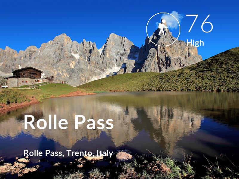 Hiking comfort level is 76 in Rolle Pass