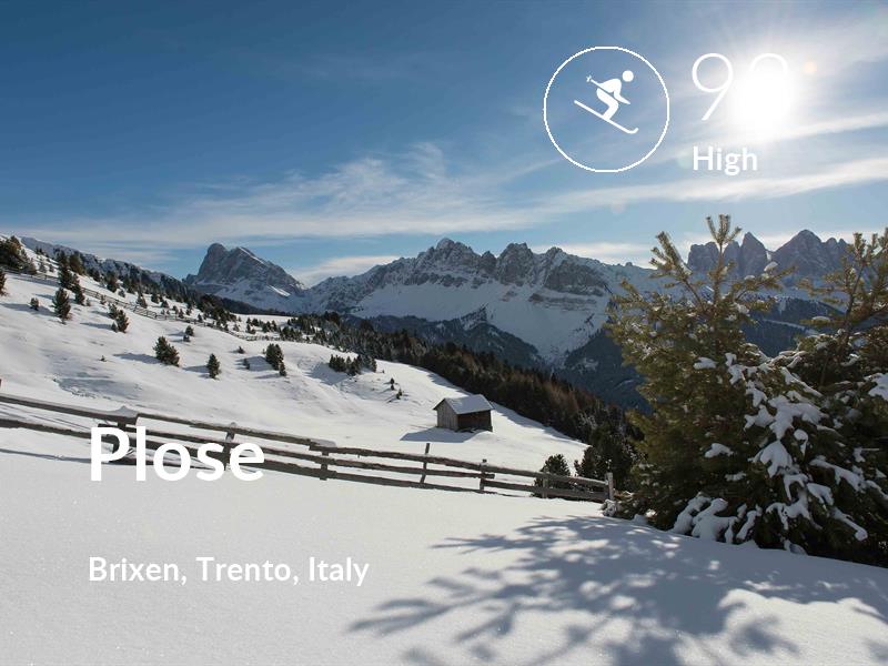 Skiing comfort level is 93 in Plose