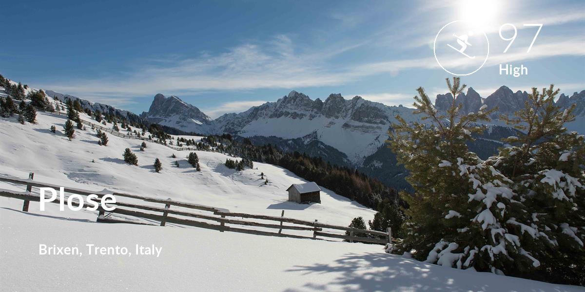 Skiing comfort level is 97 in Plose