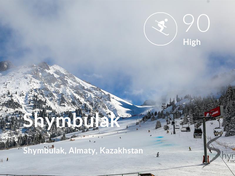 Skiing comfort level is 90 in Shymbulak