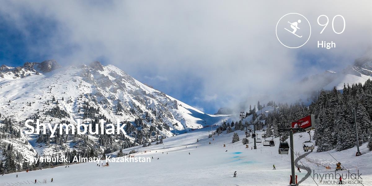 Skiing comfort level is 90 in Shymbulak