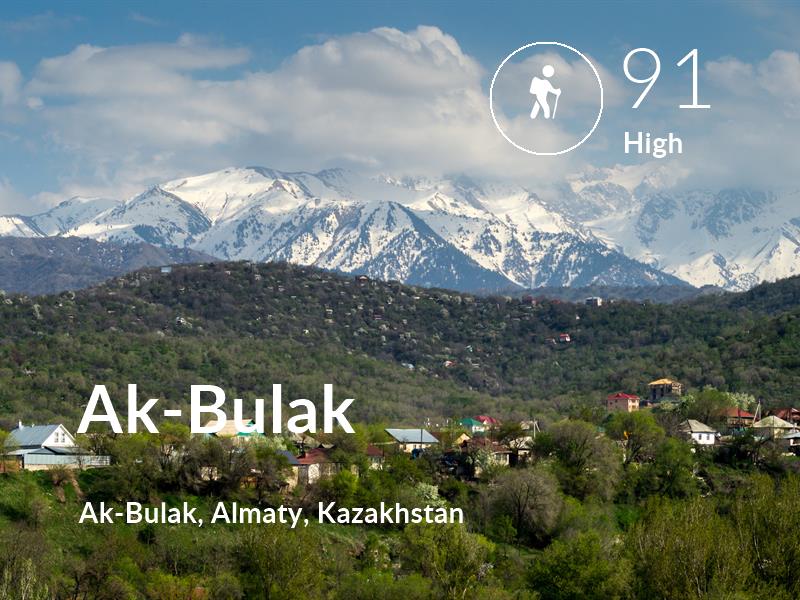Hiking comfort level is 91 in Ak-Bulak