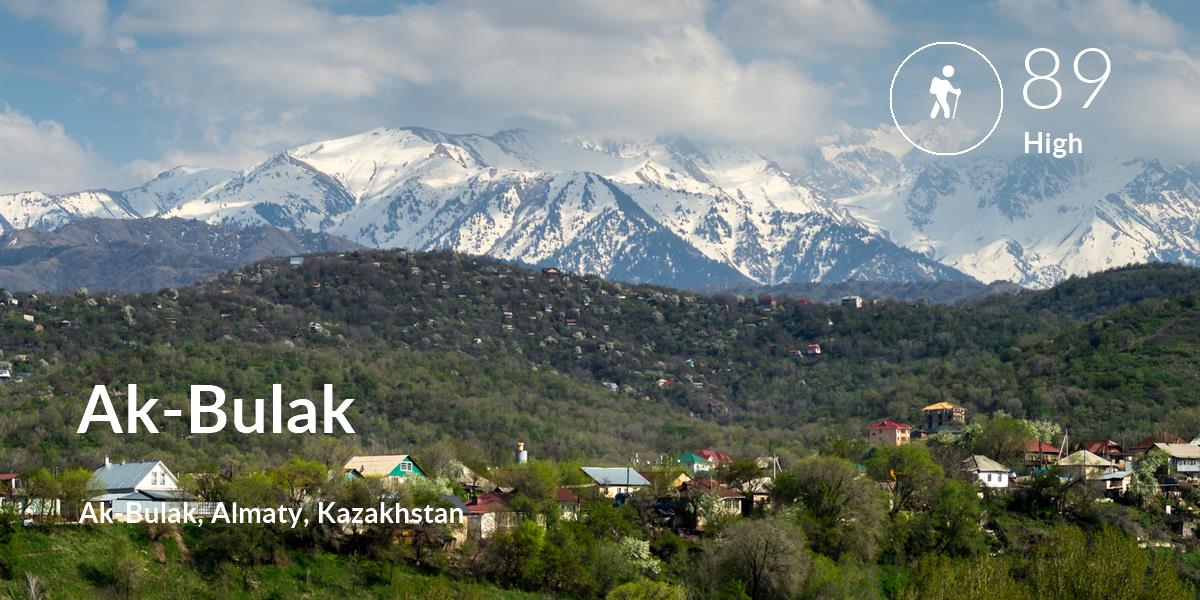 Hiking comfort level is 89 in Ak-Bulak