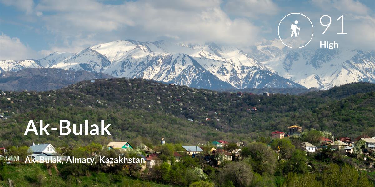 Hiking comfort level is 91 in Ak-Bulak