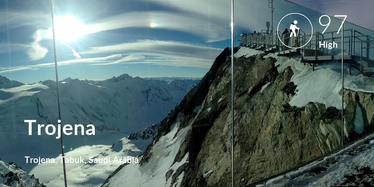 Hiking comfort level is 97 in Trojena