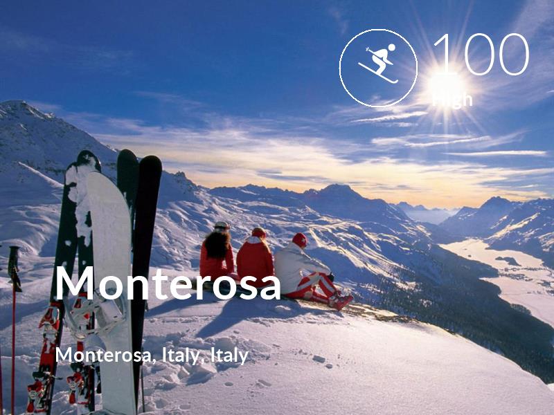 Skiing comfort level is 100 in Monterosa