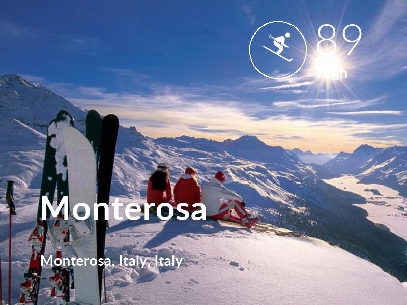 Skiing comfort level is 89 in Monterosa
