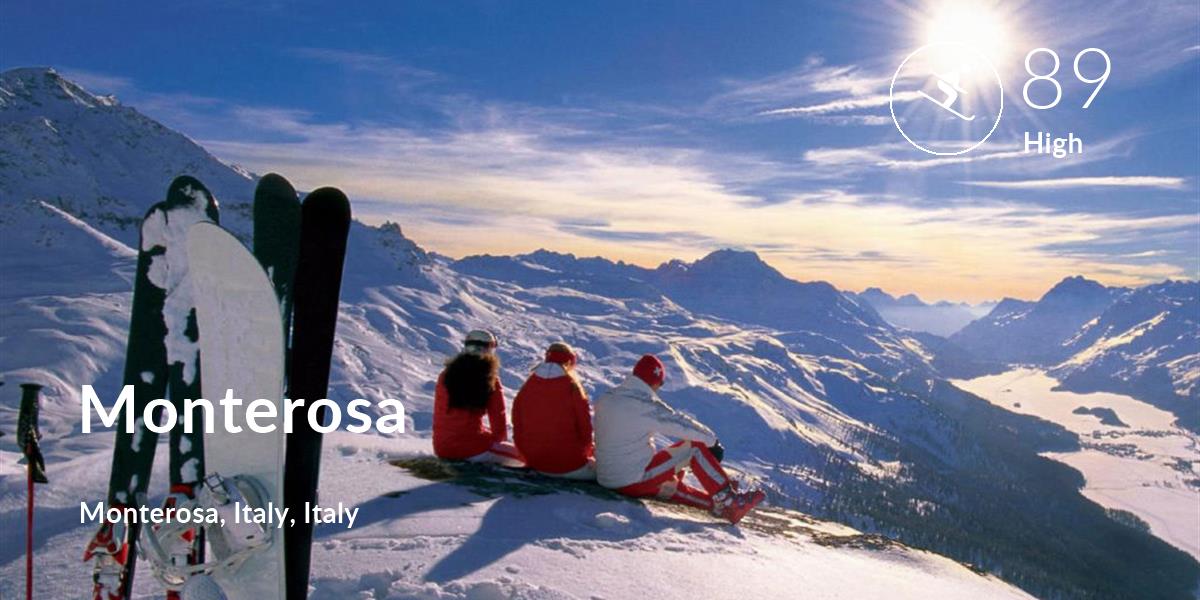 Skiing comfort level is 89 in Monterosa