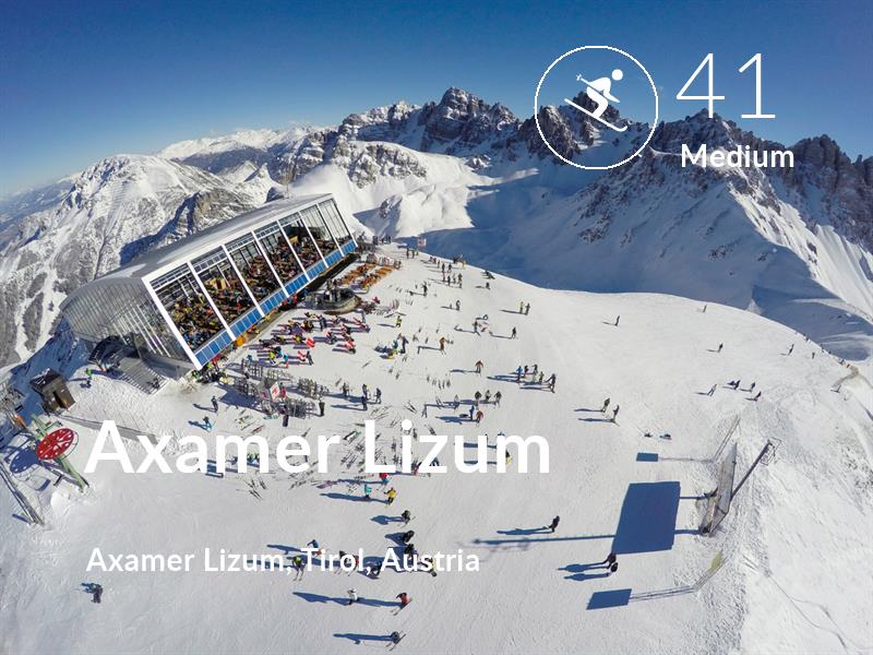 Skiing comfort level is 41 in Axamer Lizum