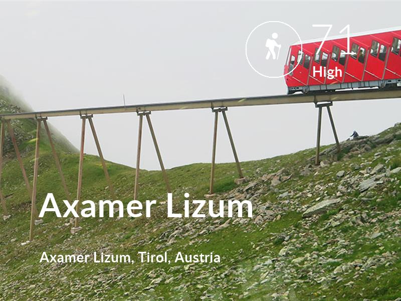 Hiking comfort level is 71 in Axamer Lizum