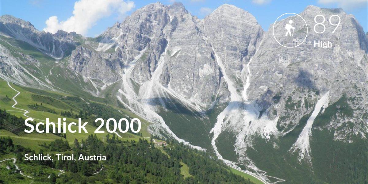 Hiking comfort level is 89 in Schlick 2000