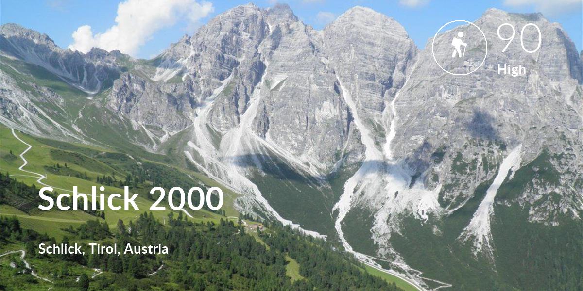 Hiking comfort level is 90 in Schlick 2000