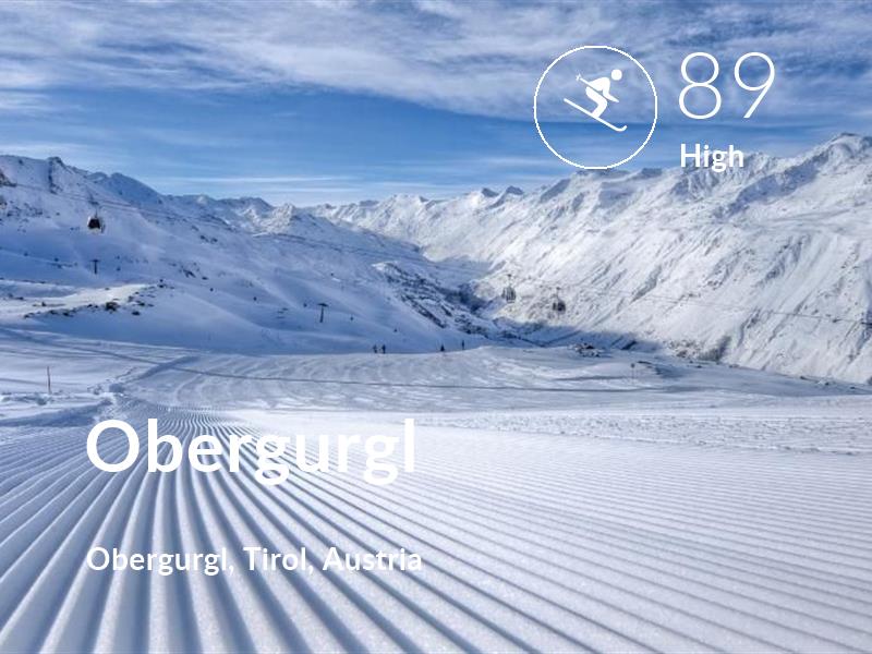 Skiing comfort level is 89 in Obergurgl