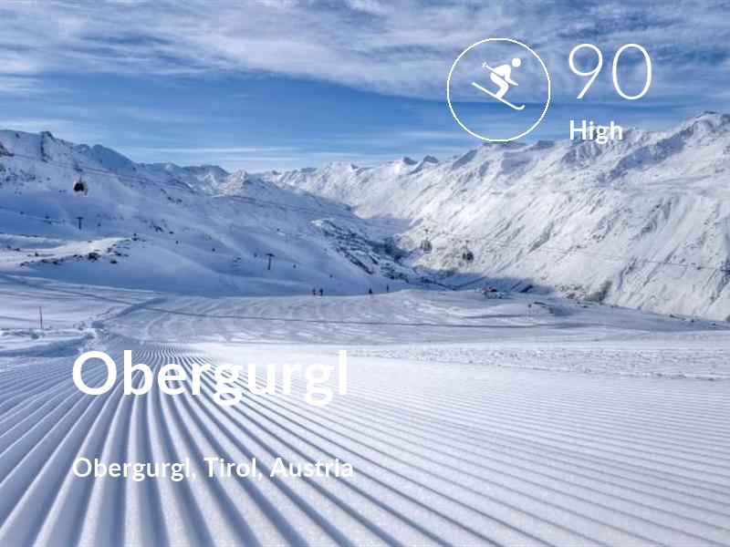 Skiing comfort level is 90 in Obergurgl