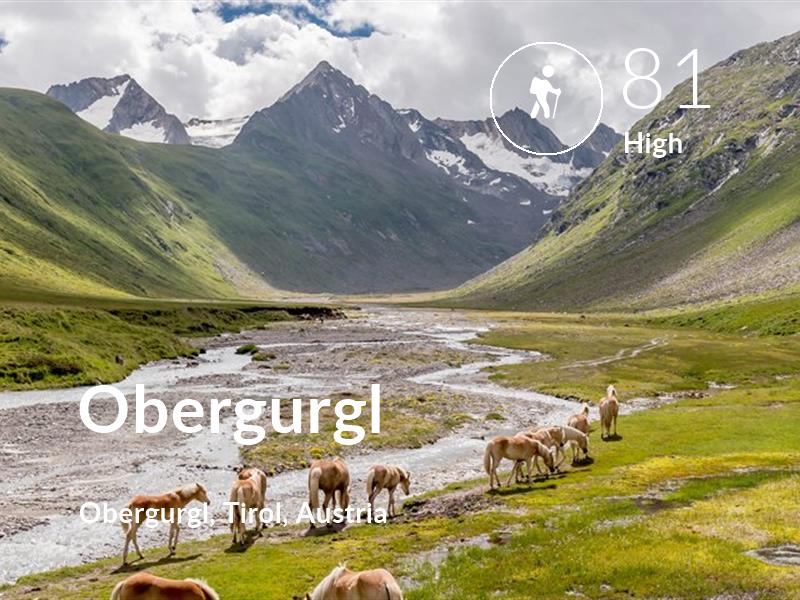 Hiking comfort level is 81 in Obergurgl