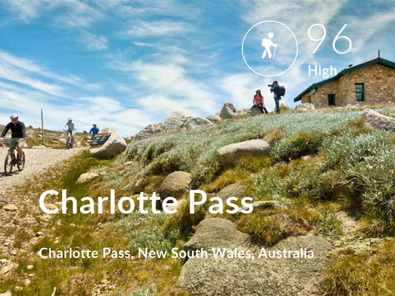 Hiking comfort level is 96 in Charlotte Pass