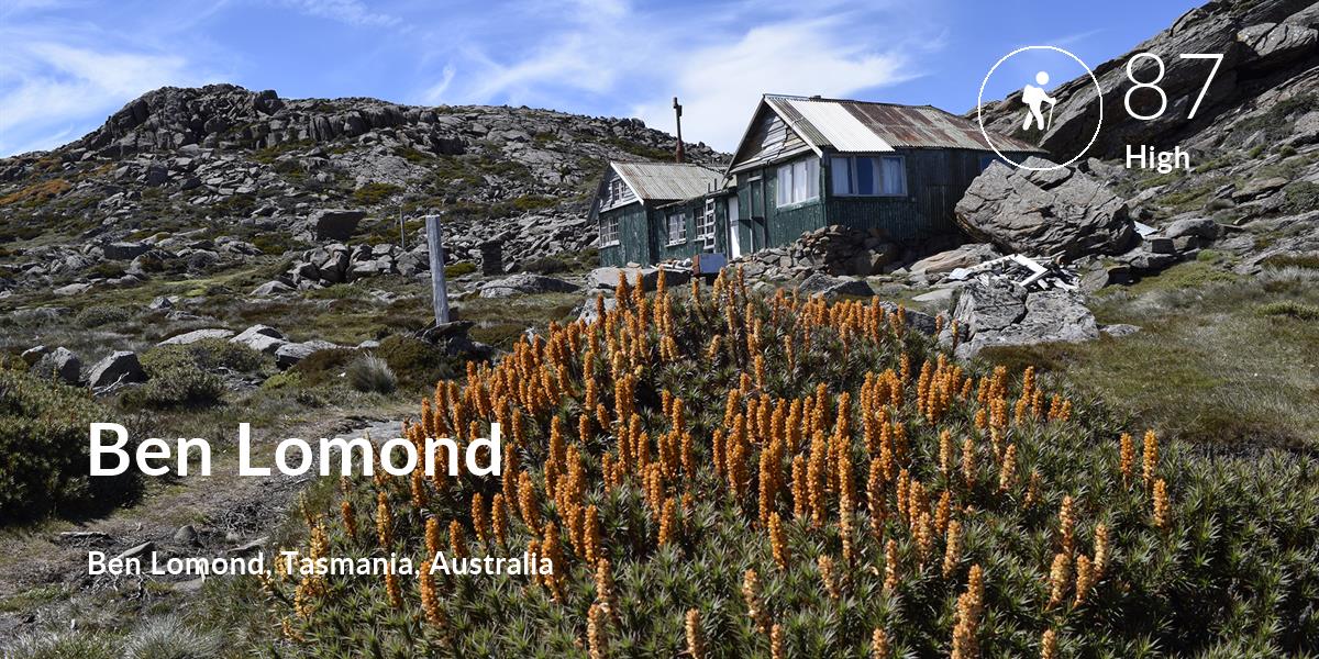 Hiking comfort level is 87 in Ben Lomond