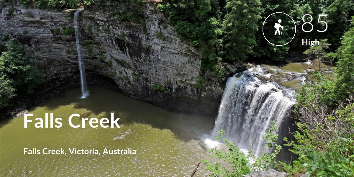 Hiking comfort level is 85 in Falls Creek