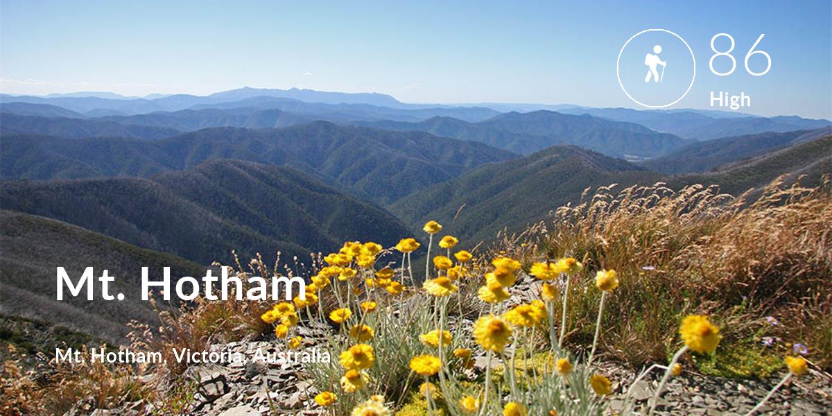 Hiking comfort level is 86 in Mt. Hotham