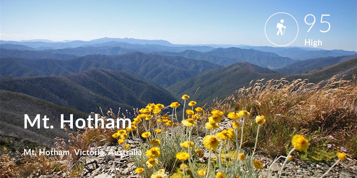 Hiking comfort level is 95 in Mt. Hotham