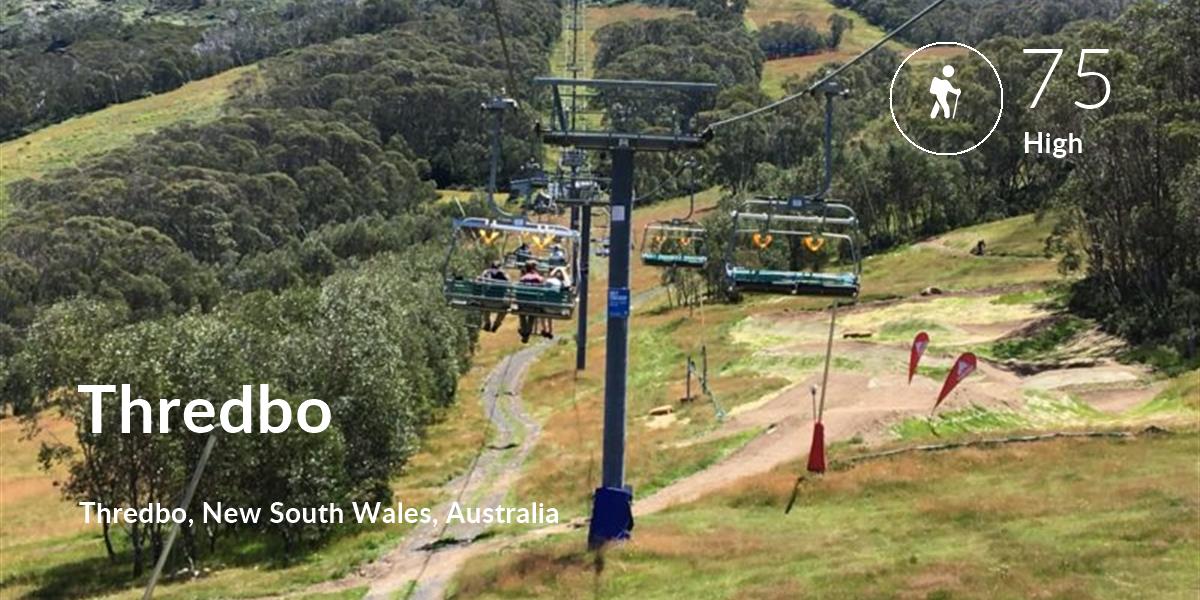 Hiking comfort level is 75 in Thredbo