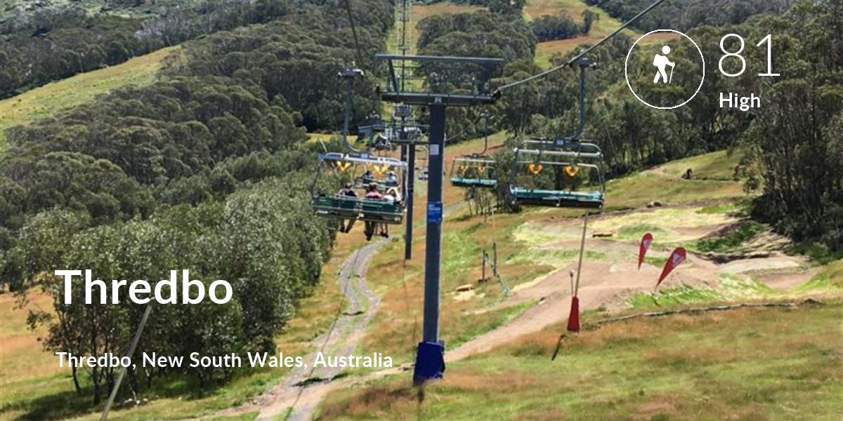 Hiking comfort level is 81 in Thredbo