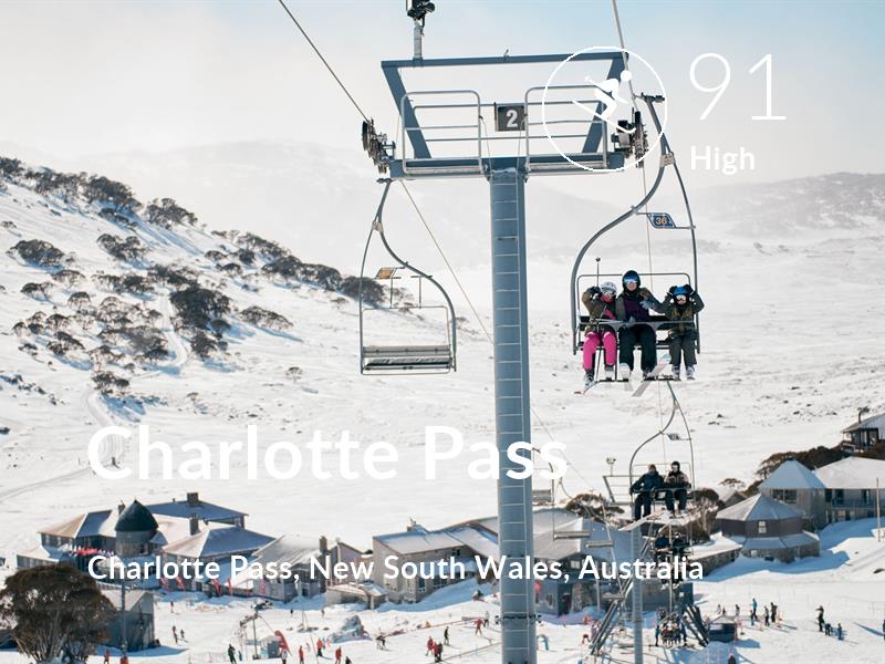 Skiing comfort level is 91 in Charlotte Pass