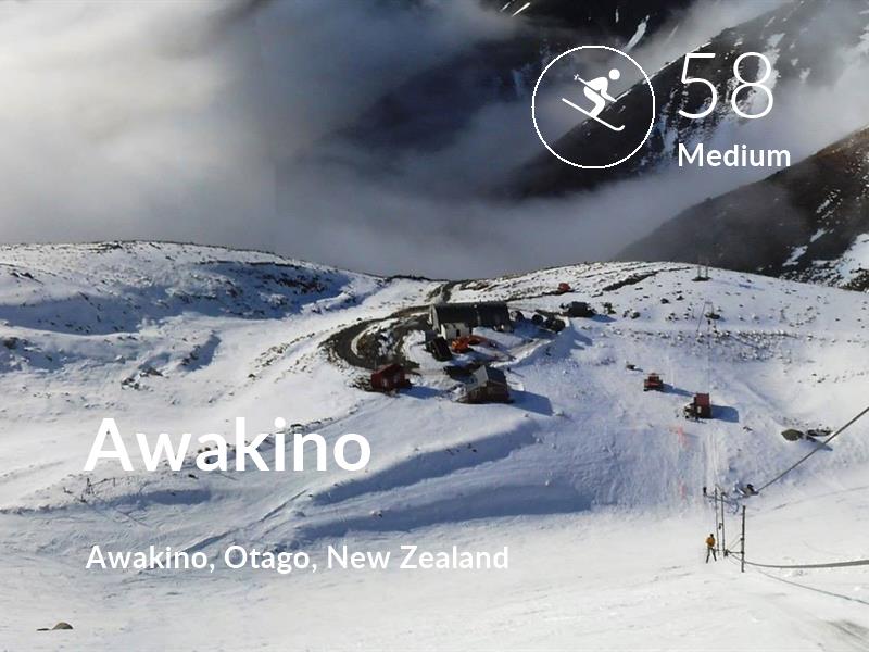 Skiing comfort level is 58 in Awakino