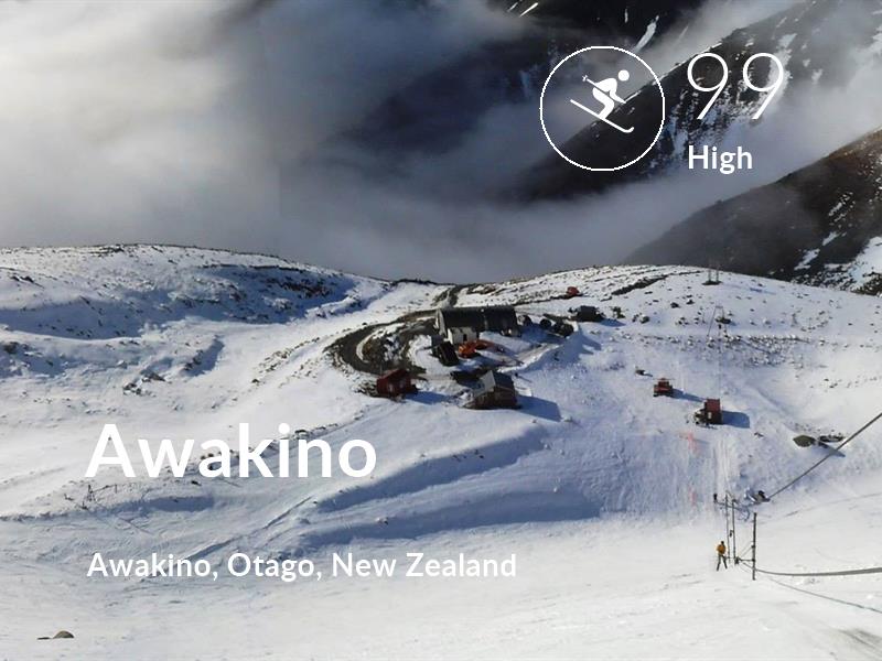Skiing comfort level is 99 in Awakino